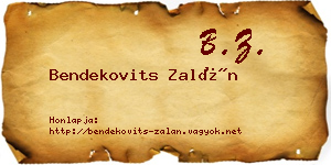 Bendekovits Zalán névjegykártya