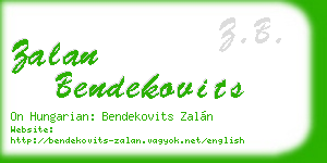zalan bendekovits business card